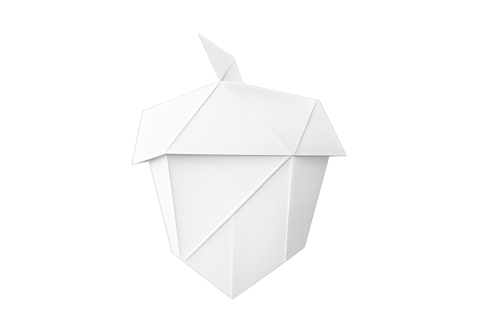 20250405 1228 White Origami Acorn simple compose 01jr2qy2agfpraa7khrmevjxmf