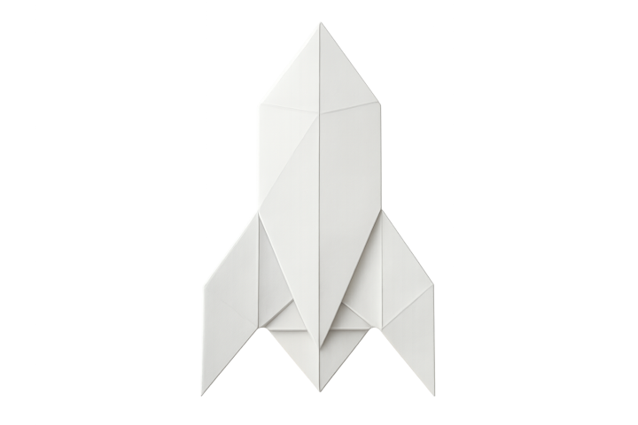 20250405 1231 White Origami Rocket simple compose 01jr2r2186f6rv8rxy739jewtg